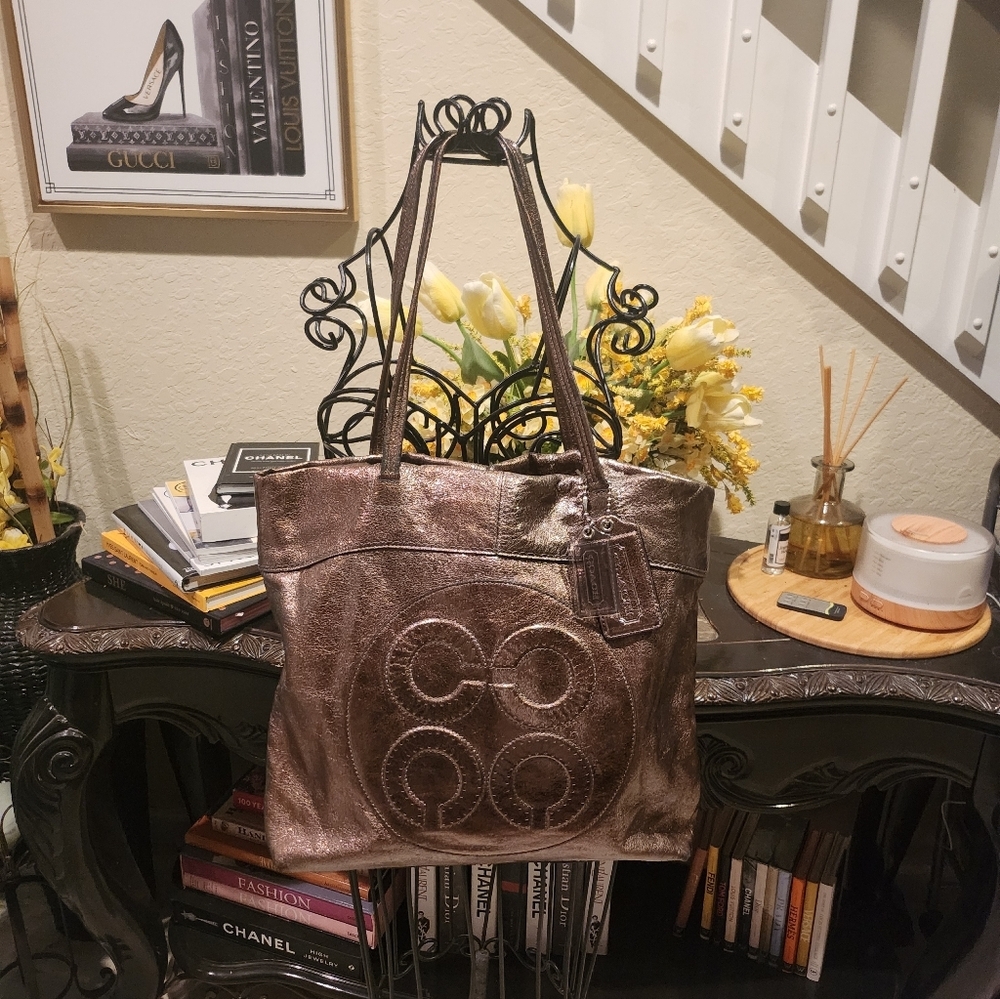 Coach Metallic tote